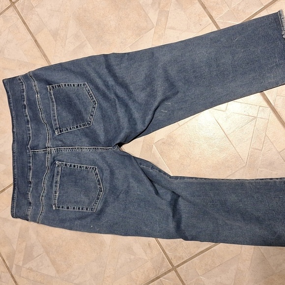 Q women's Ethyl Clothing blue stretch denim capris size 14 - Picture 4 of 6